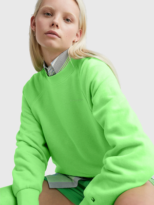 Tommy Hilfiger dámská zelená mikina - S (LWY)