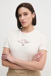 Tommy Hilfiger dámské béžové triko - L (Z00)