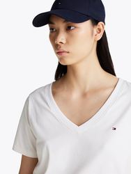 Tommy Hilfiger dámské bílé tričko - L (YCF)