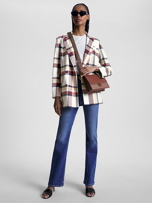 Tommy Hilfiger dámské dvouřadé kárované sako  - 36 (0Q1)