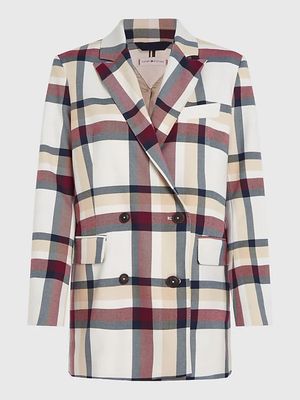 Tommy Hilfiger dámské dvouřadé kárované sako  - 36 (0Q1)