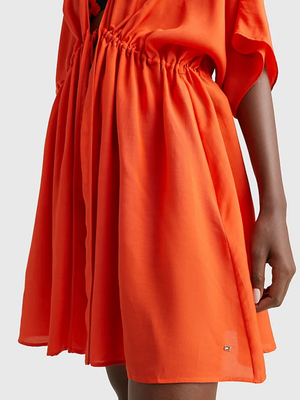 Tommy Hilfiger dámské oranžové plážové šaty  - M (SNX)