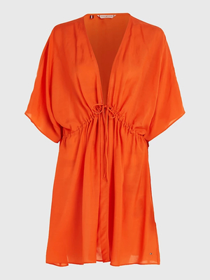 Tommy Hilfiger dámské oranžové plážové šaty  - M (SNX)