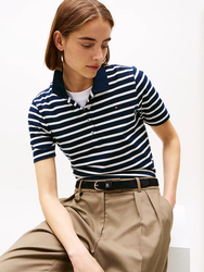 Tommy Hilfiger dámské pruhované polo tričko 1985 - L (0X4)