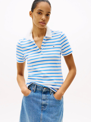 Tommy Hilfiger dámské pruhované polo tričko 1985 - L (0FN)