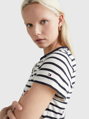 Tommy Hilfiger dámské pruhované tričko - M (03M)