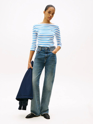 Tommy Hilfiger dámské pruhované tričko  - XS (0FN)