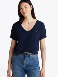 Tommy Hilfiger dámské tmavě modré tričko - XS (C1G)