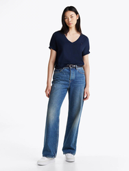 Tommy Hilfiger dámské tmavě modré tričko - XS (C1G)