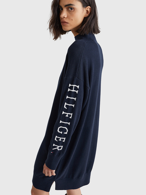 Tommy Hilfiger dámské tmavě modré svetrové šaty  - S (DW5)