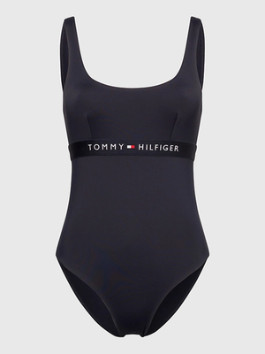 Tommy Hilfiger dámské tmavě modré jednodílné plavky  - XS (DW5)