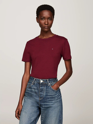 Tommy Hilfiger dámské vínové tričko - S (VLP)