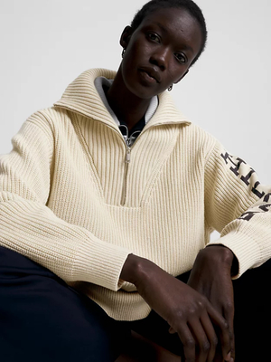 Tommy Hilfiger dámský béžový svetr  - S (ACI)