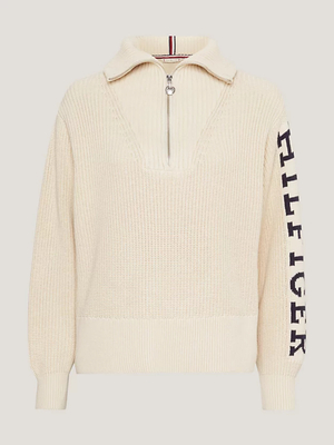 Tommy Hilfiger dámský béžový svetr  - S (ACI)