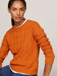 Tommy Hilfiger dámský oranžový svetr - XS (SFM)