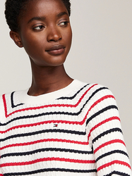 Tommy Hilfiger dámský pruhovaný svetr  - XL (04S)