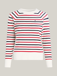 Tommy Hilfiger dámský pruhovaný svetr  - XL (04S)