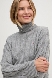 Tommy Hilfiger dámský šedý vlněný svetr - XL (PJ8)