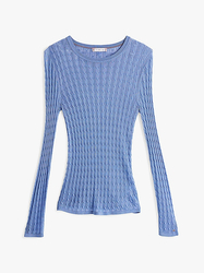 Tommy Hilfiger dámské modré triko s dlouhým rukávem - L (C1O)