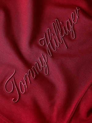 Tommy Hilfiger dámské bordo šaty s kapucí  - S (XJS)