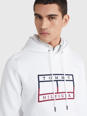 Tommy Hilfiger pánská bílá mikina Flag - XXL (YBR)