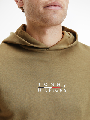 Tommy Hilfiger pánská khaki mikina Square logo - L (GXR)