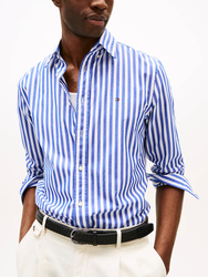 Tommy Hilfiger pánská pruhovaná košile Poplin - S (0A5)