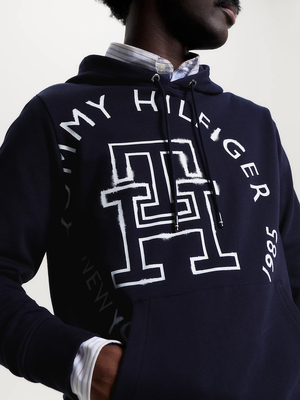 Tommy Hilfiger pánská tmavě modrá mikina Monogram roundel - L (DW5)