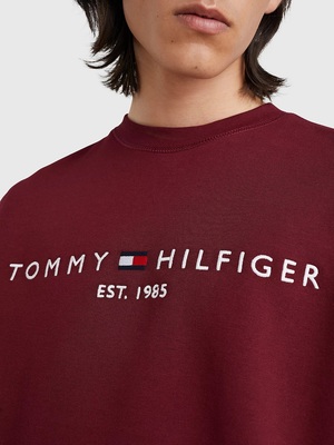 Tommy Hilfiger pánská vínová mikina Logo - S (VLP)