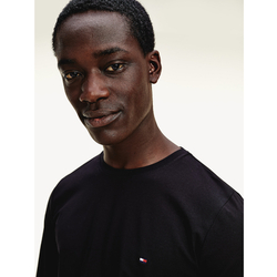 Tommy Hilfiger pánské černé tričko Stretch slim fit - L (BDS)