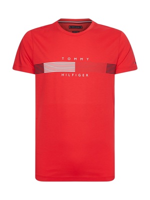 Tommy Hilfiger pánské červené triko Chest - M (XK3)