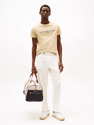 Tommy Hilfiger pánské béžové tričko - S (RBT)