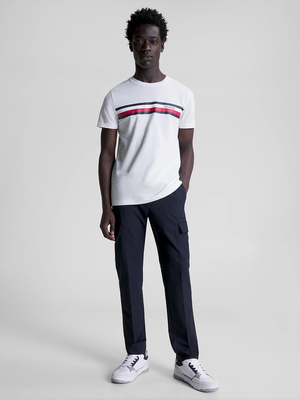 Tommy Hilfiger pánské bílé triko Monotype - XL (YBR)