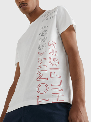 Tommy Hilfiger pánské bílé triko Placement - XL (YBR)