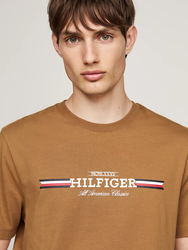 Tommy Hilfiger pánské hnědé tričko - S (HJW)