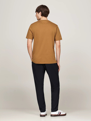 Tommy Hilfiger pánské hnědé tričko - S (HJW)