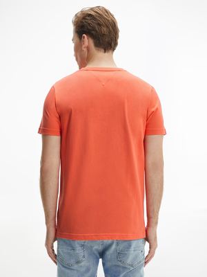 Tommy Hilfiger pánské oranžové triko Logo tee - S (XMV)