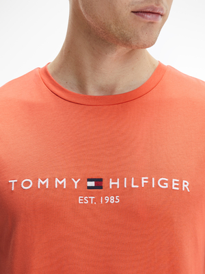 Tommy Hilfiger pánské oranžové triko Logo tee - L (XMV)