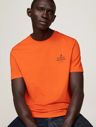 Tommy Hilfiger pánské oranžové tričko - L (SFQ)