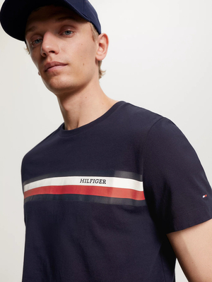 Tommy Hilfiger pánské tmavě modré triko Monotype - L (DW5)