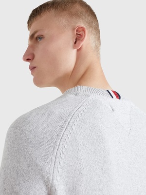 Tommy Hilfiger pánský světle šedý svetr TH Monogram - XXL (P01)