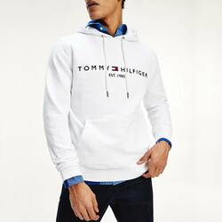 Tommy Hilfiger pánská bílá mikina Logo Hoody - XL (YBR)