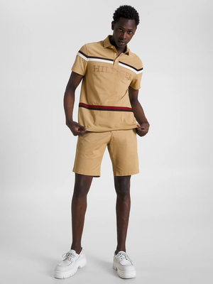 Tommy Hilfiger pánské béžové polotričko Monotype - L (RBL)