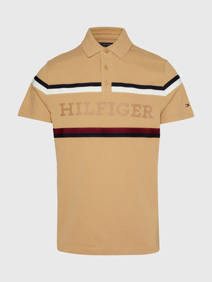 Tommy Hilfiger pánské béžové polotričko Monotype - L (RBL)