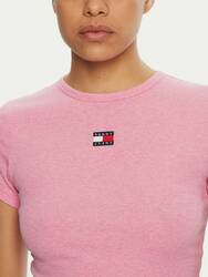 Tommy Jeans dámské růžové tričko - L (TVW)