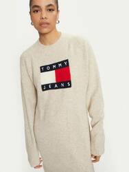 Tommy Jeans dámské béžové úpletové šaty - L (HCV)
