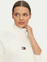 Tommy Jeans dámské bílé úpletové šaty - L (YBH)