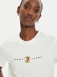 Tommy Jeans dámské krémové tričko - XS (YBH)