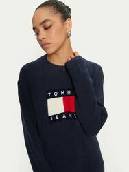 Tommy Jeans dámské modré úpletové šaty - XS (DRO)