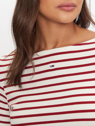 Tommy Jeans dámské pruhované tričko - L (XIT)